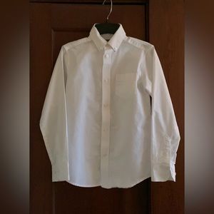 Boys Izod Long Sleeve Oxford, White, Size 10